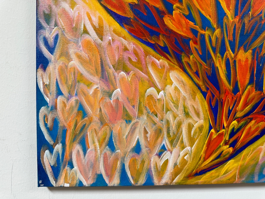 Gerrit Greve (1948-2024, Cardiff by the Sea, CA) Original Acrylic Painting On Canvas Titled 'Give You My Heart' 2019 Signed Verso 24 X 18 Estimate $400 - $500 [Photo 6]