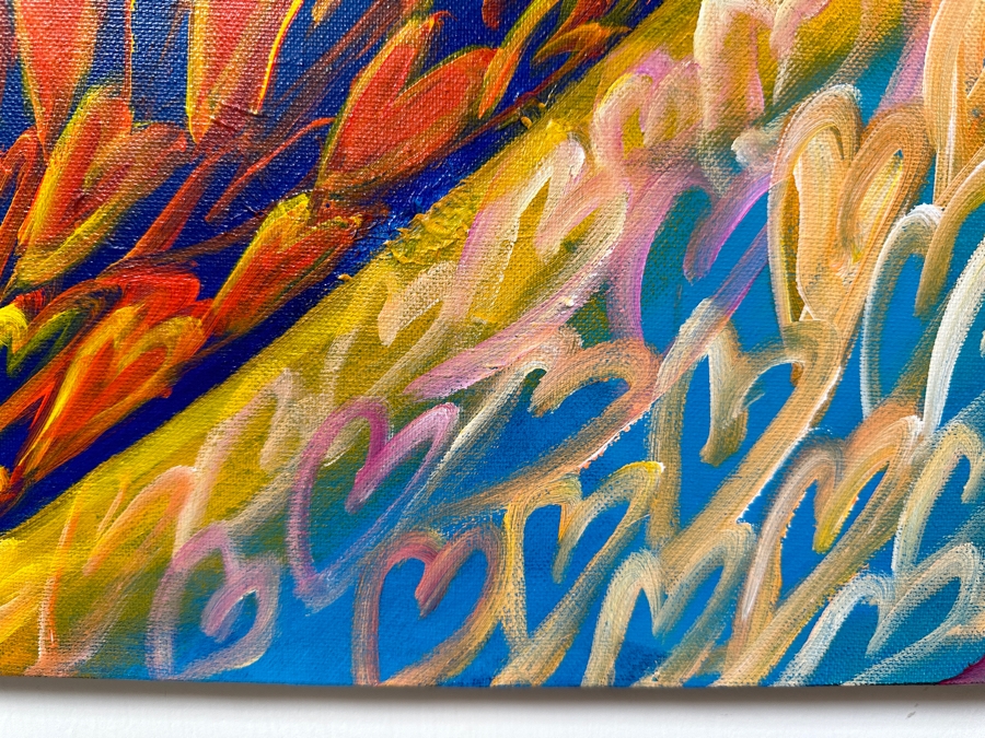 Gerrit Greve (1948-2024, Cardiff by the Sea, CA) Original Acrylic Painting On Canvas Titled 'Give You My Heart' 2019 Signed Verso 24 X 18 Estimate $400 - $500 [Photo 3]