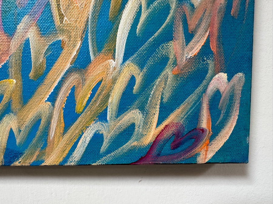 Gerrit Greve (1948-2024, Cardiff by the Sea, CA) Original Acrylic Painting On Canvas Titled 'Give You My Heart' 2019 Signed Verso 24 X 18 Estimate $400 - $500 [Photo 4]