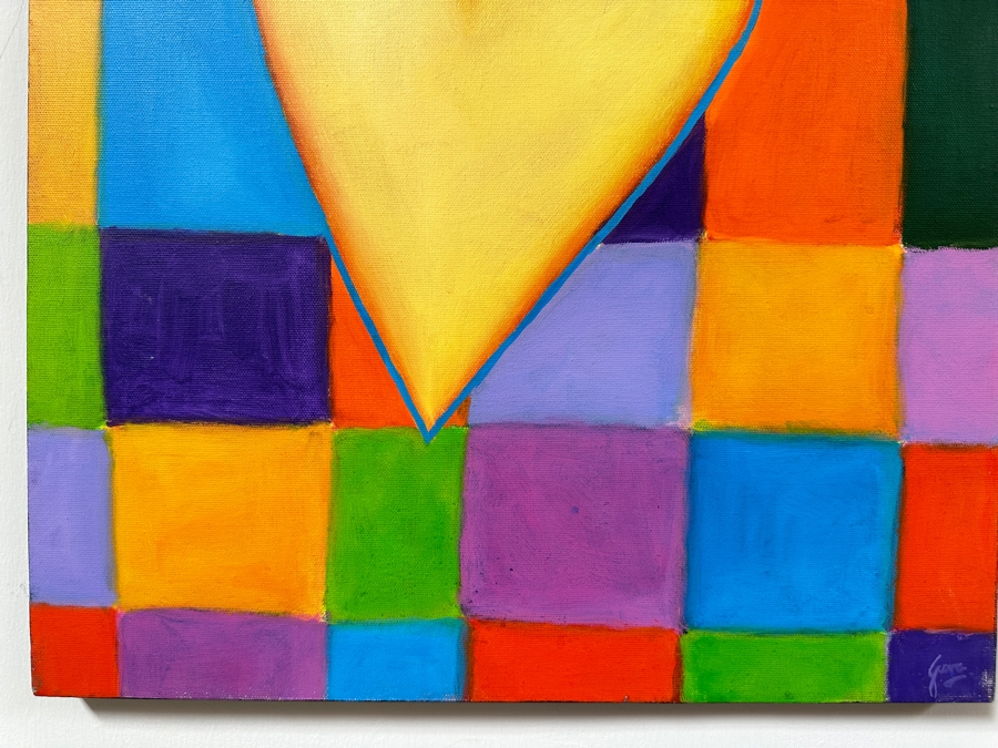 Gerrit Greve (1948-2024, Cardiff by the Sea, CA) Original Acrylic Painting On Canvas Titled 'Inner Love'  Signed Verso 18 X 24 Estimate $400 - $500 [Photo 4]