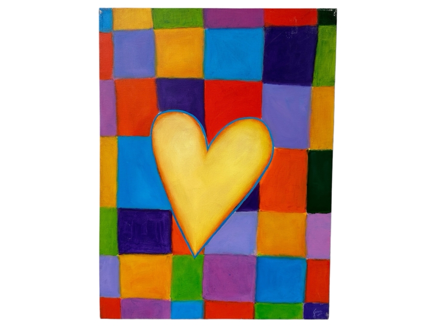 Gerrit Greve (1948-2024, Cardiff by the Sea, CA) Original Acrylic Painting On Canvas Titled 'Inner Love'  Signed Verso 18 X 24 Estimate $400 - $500 [Photo 1]