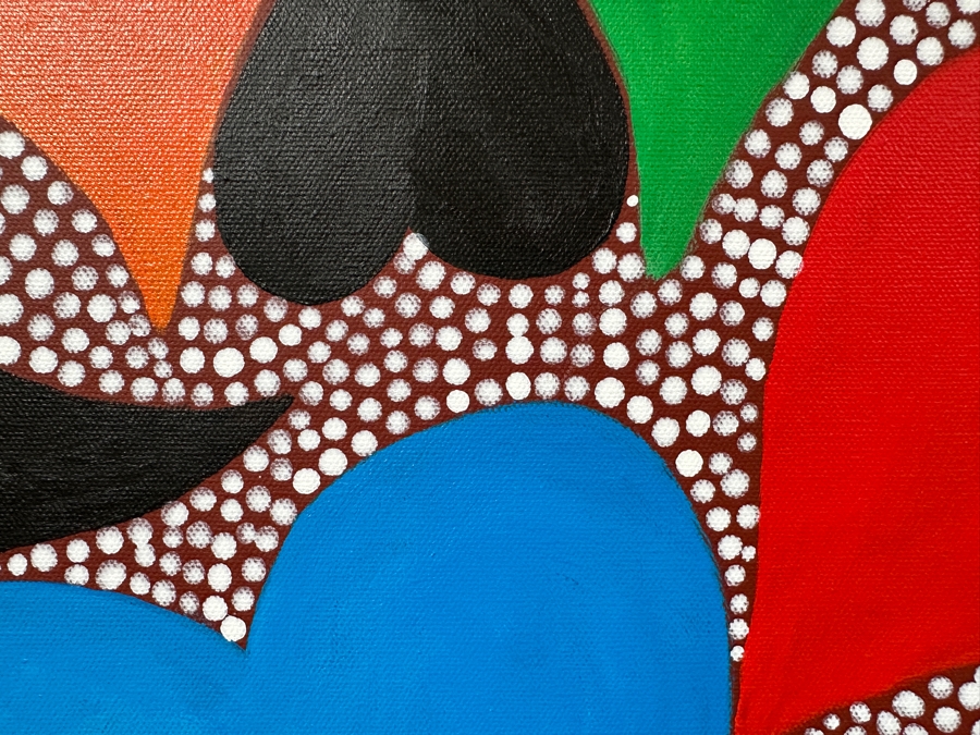 Gerrit Greve (1948-2024, Cardiff by the Sea, CA) Original Acrylic Painting On Canvas Titled 'Heart Series'  Signed Verso 18 X 24 Estimate $400 - $500 [Photo 4]