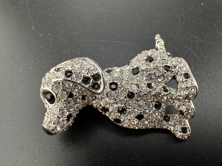 Swarovski Crystal Dalmatian Dog Brooch Pin [Photo 3]