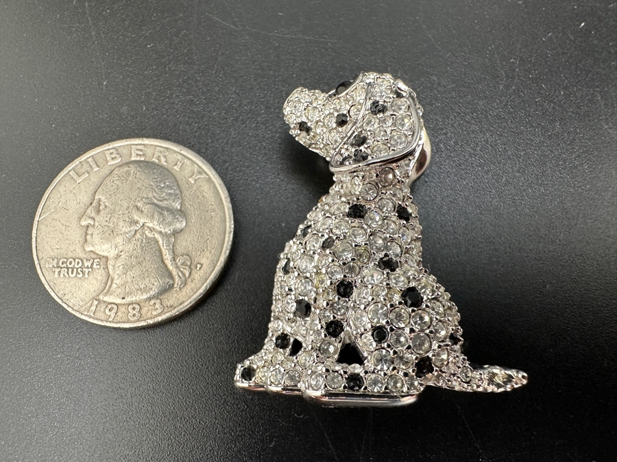 Swarovski Crystal Dalmatian Dog Brooch Pin [Photo 2]