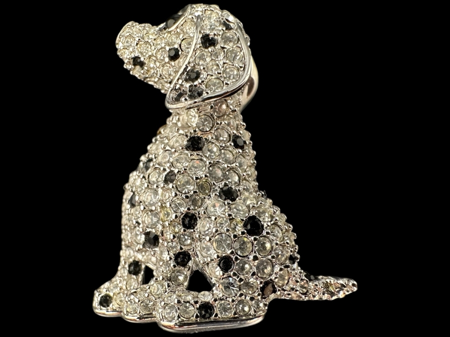 Swarovski Crystal Dalmatian Dog Brooch Pin [Photo 1]