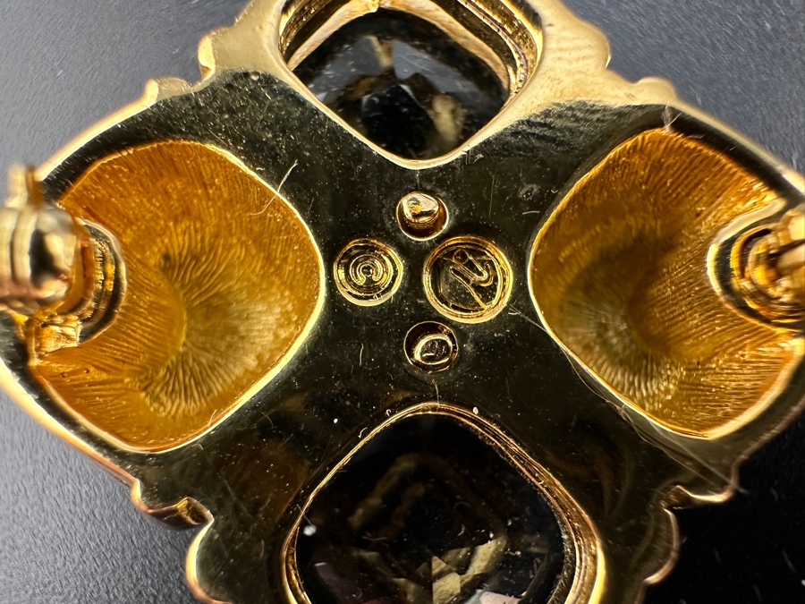 Swarovski Crystal Blue Rhinestone Brooch Pin [Photo 5]