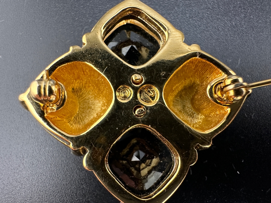 Swarovski Crystal Blue Rhinestone Brooch Pin [Photo 4]