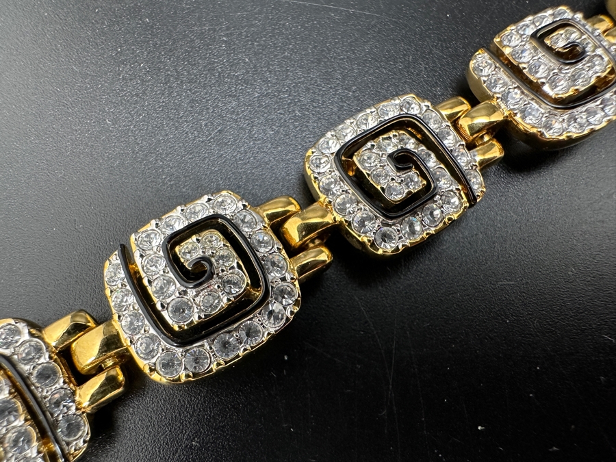 Swarovski Crystal and Gold Tone Bracelet 7.5' L [Photo 7]