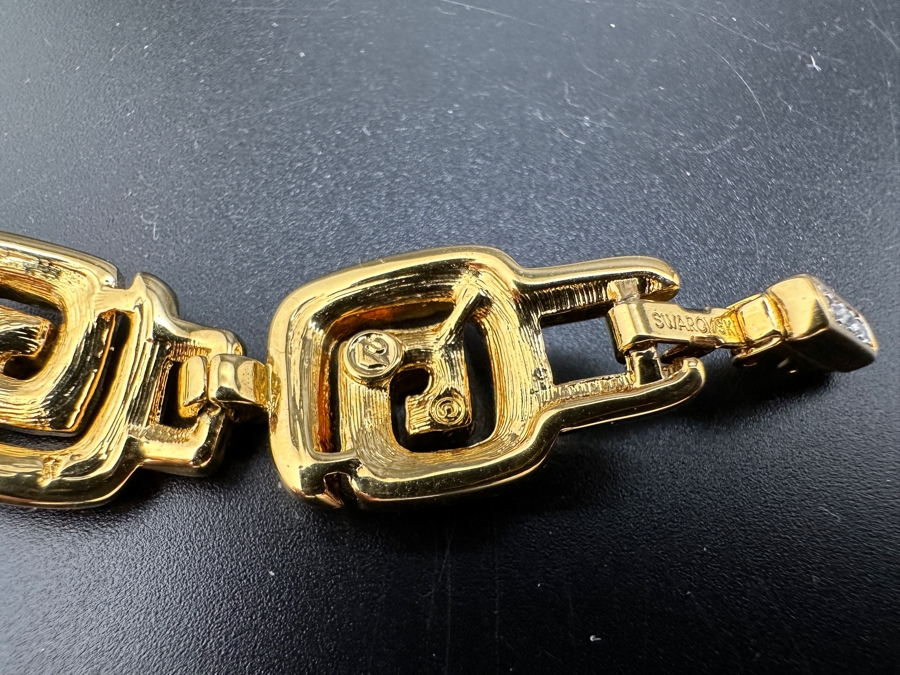 Swarovski Crystal and Gold Tone Bracelet 7.5' L [Photo 5]