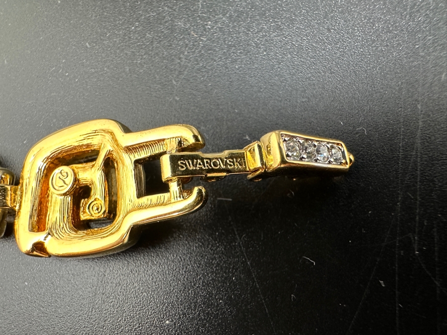 Swarovski Crystal and Gold Tone Bracelet 7.5' L [Photo 4]