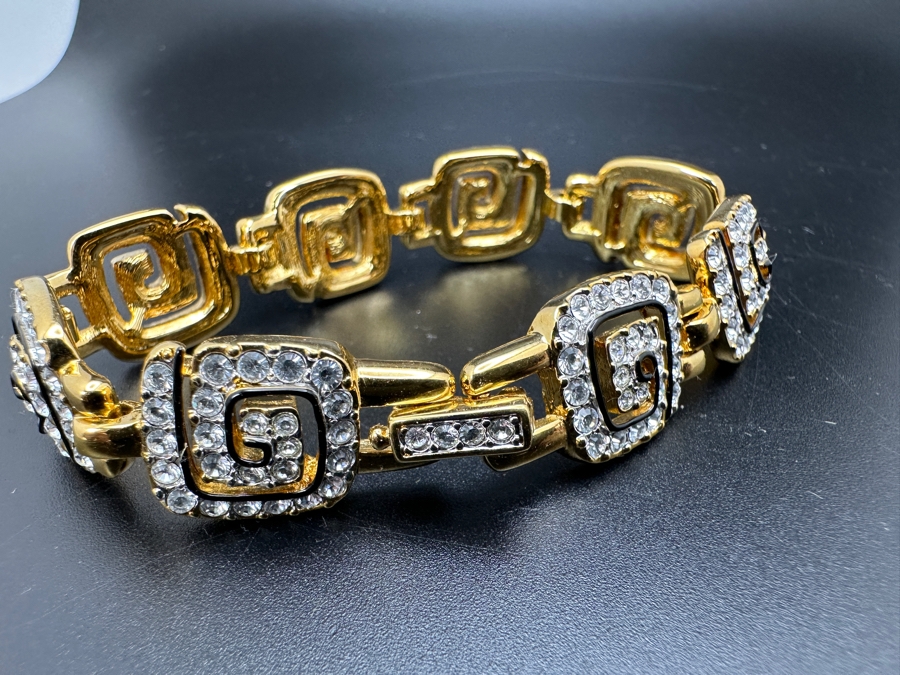 Swarovski Crystal and Gold Tone Bracelet 7.5' L [Photo 3]