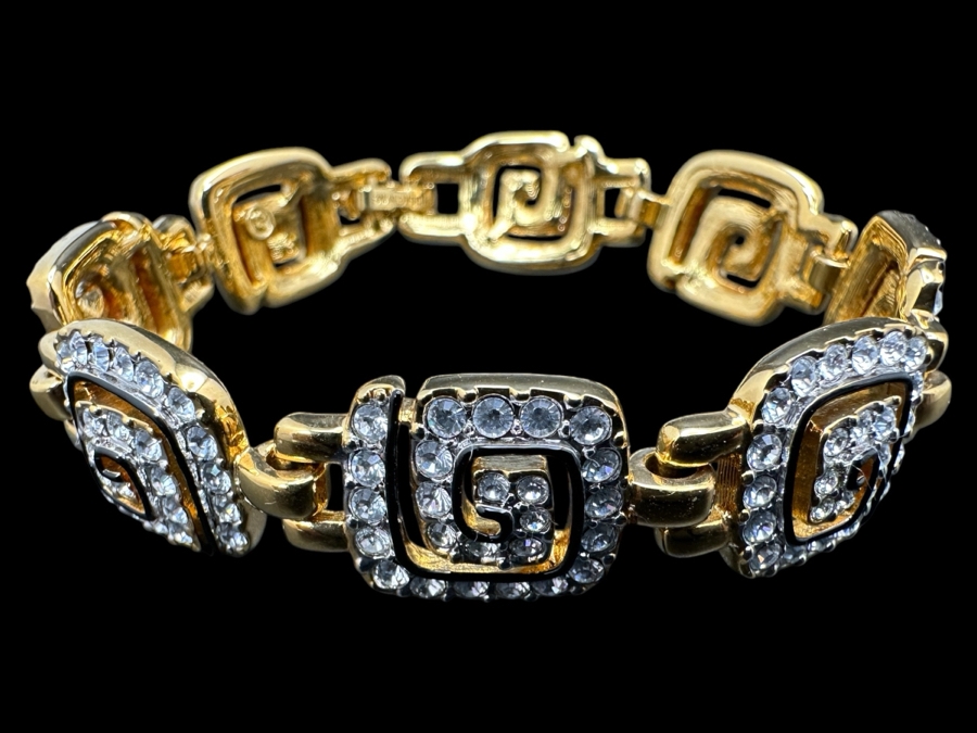 Swarovski Crystal and Gold Tone Bracelet 7.5' L