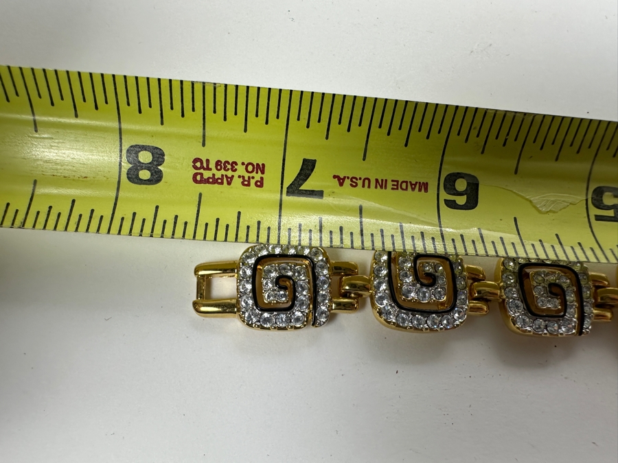 Swarovski Crystal and Gold Tone Bracelet 7.5' L [Photo 8]