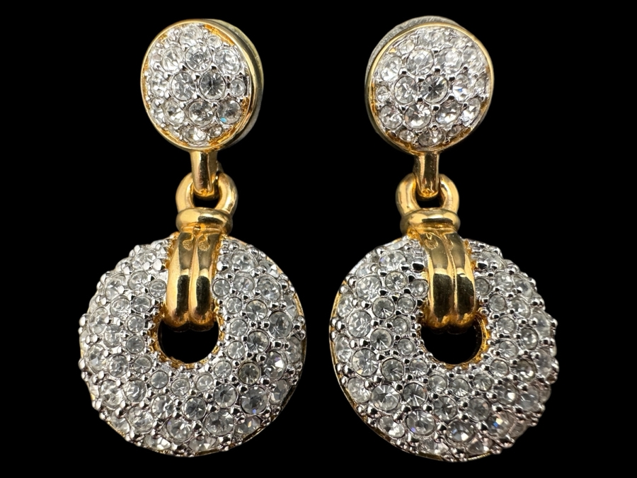 Swarovski Crystal and Gold Tone Earrings 
