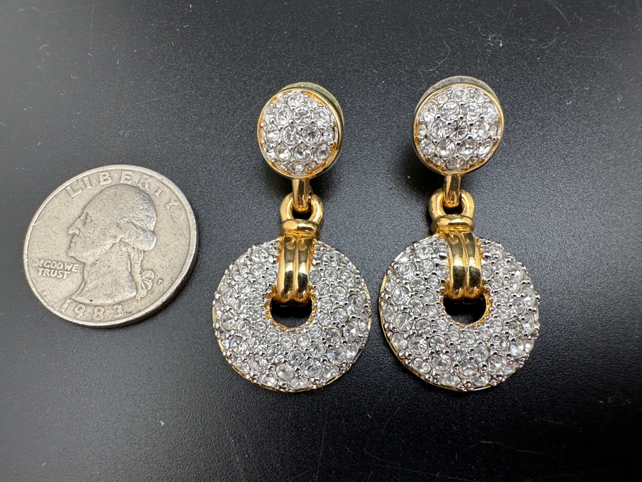 Swarovski Crystal and Gold Tone Earrings  [Photo 5]