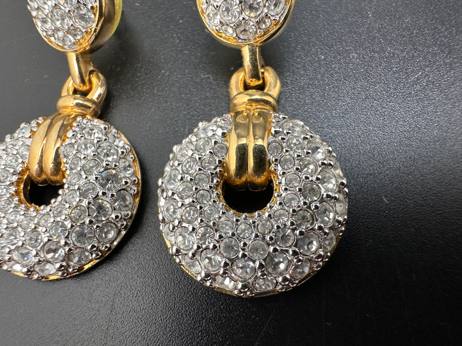 Swarovski Crystal and Gold Tone Earrings  [Photo 2]
