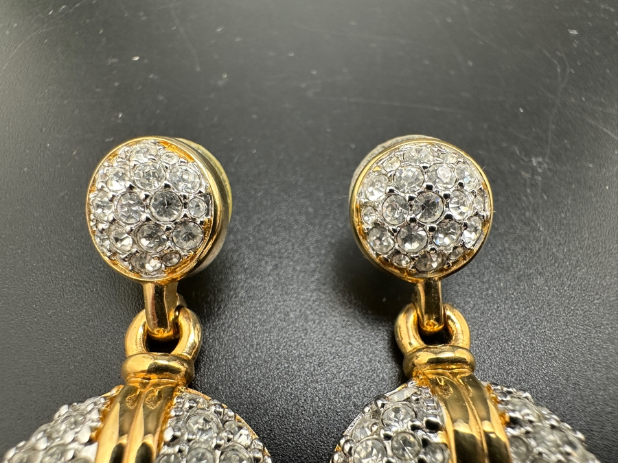 Swarovski Crystal and Gold Tone Earrings  [Photo 3]