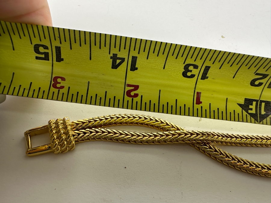 Swarovski Crystal and Gold Tone Necklace with Double Wheat Chain 15.25' L [Photo 8]