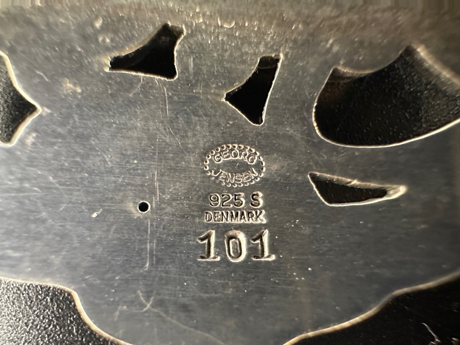 Georg Jensen Sterling Silver Design 101 Moonlight Grapes Brooch Pin 11.4g [Photo 5]