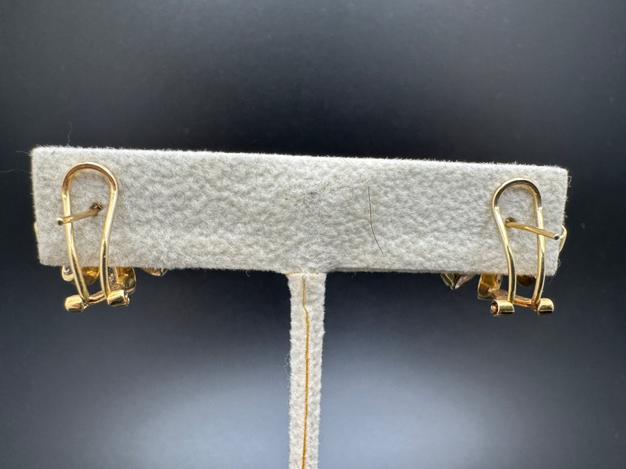 14K Gold Earrings (7.4g) with 8mm Cultured Pearls and ～.80 cttw Single Cut Diamonds FMV $800 Retail $1,600 [Photo 8]