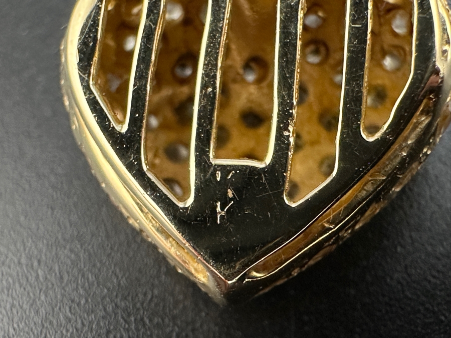 14K Gold (5.9g) CZ Heart Shaped Pendant FMV $450 Retail $900 [Photo 7]