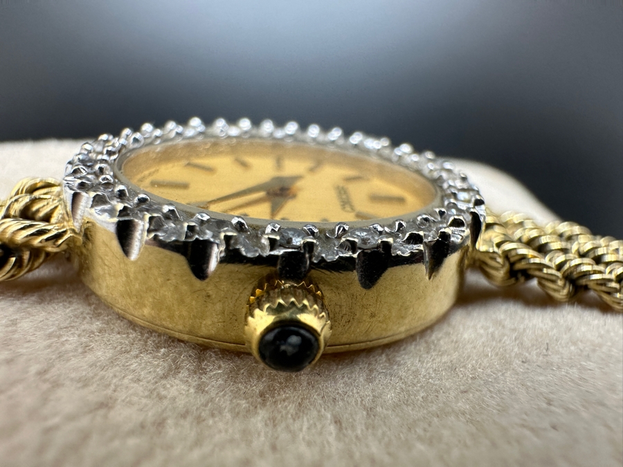 14K Gold Seiko Watch (16.4g) 6.75'L With 14K Gold Multi-Chain Band FMV $600 Retail $1,200 [Photo 5]