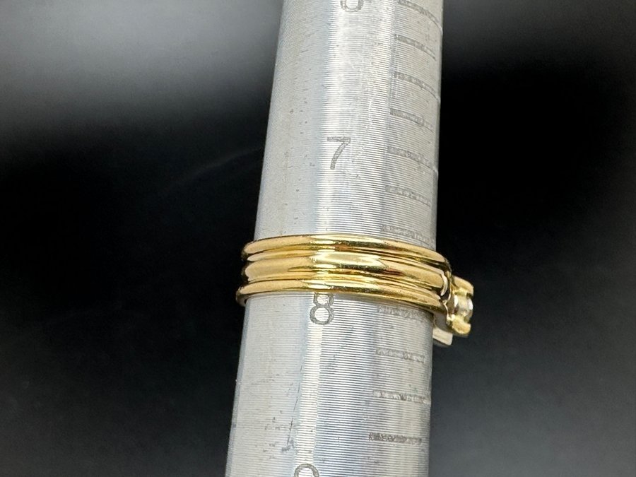 14K Gold Ring (5.9g) with Synthetic Sapphire and ～.50 cttw Diamonds (H-I Color SI² - I¹) Size 8 FMV $1,000 Retail $2,000 [Photo 17]