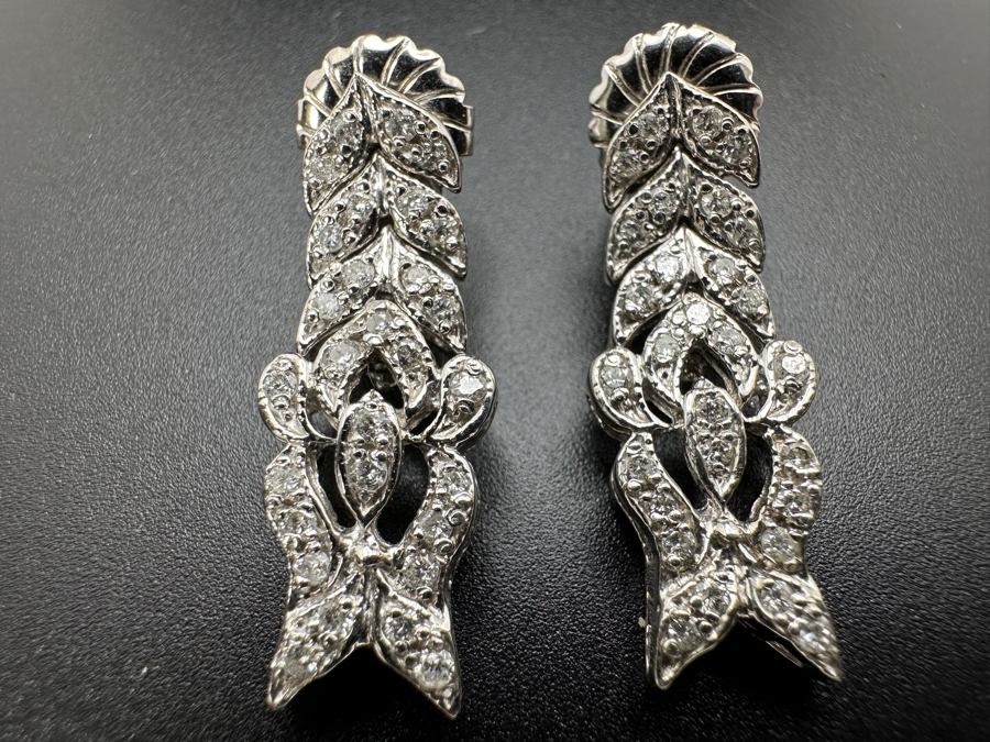 14K Gold (8.6g) Bracelet Link Earrings with ～1.0 cttw Diamonds FMV $1,100 Retail $2,200 [Photo 15]