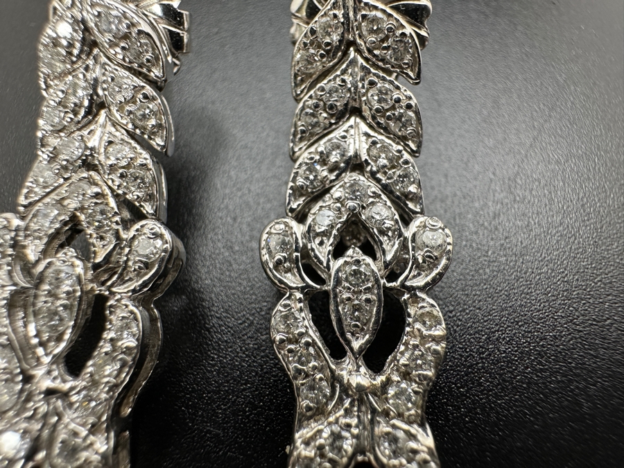 14K Gold (8.6g) Bracelet Link Earrings with ～1.0 cttw Diamonds FMV $1,100 Retail $2,200 [Photo 12]
