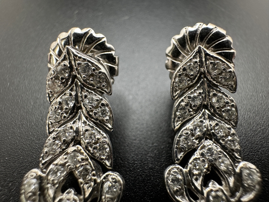 14K Gold (8.6g) Bracelet Link Earrings with ～1.0 cttw Diamonds FMV $1,100 Retail $2,200 [Photo 14]