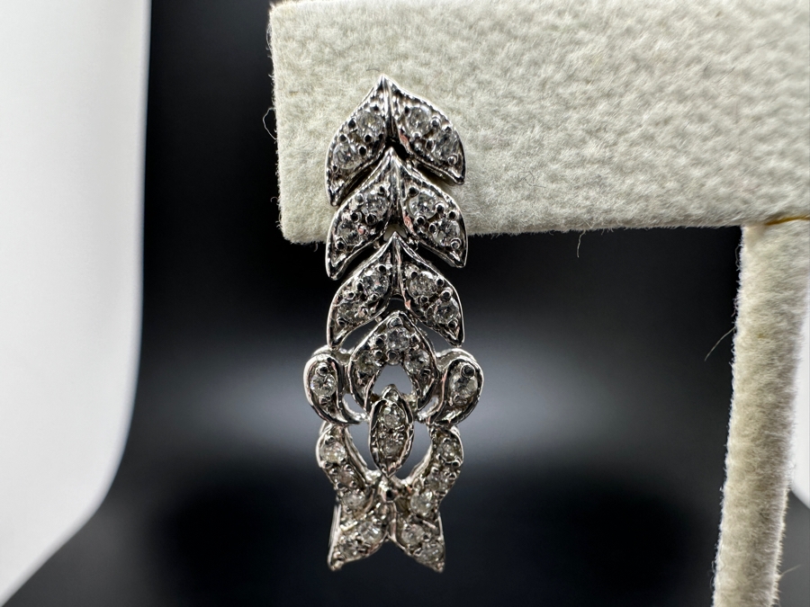 14K Gold (8.6g) Bracelet Link Earrings with ～1.0 cttw Diamonds FMV $1,100 Retail $2,200 [Photo 6]