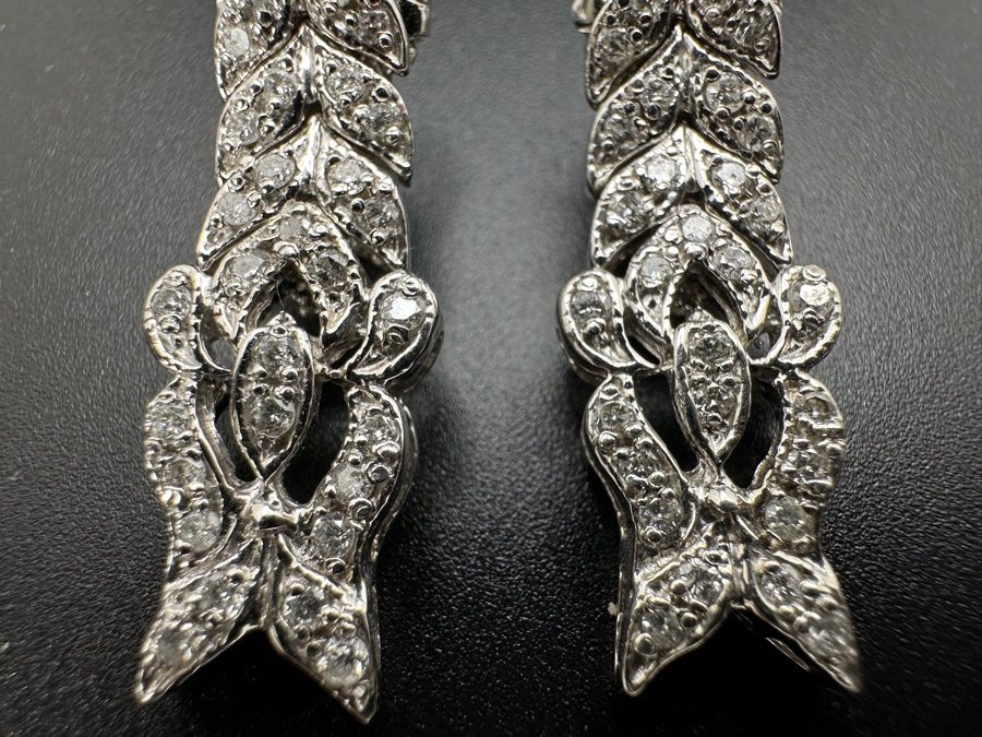 14K Gold (8.6g) Bracelet Link Earrings with ～1.0 cttw Diamonds FMV $1,100 Retail $2,200 [Photo 13]