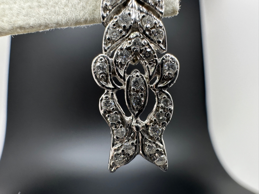 14K Gold (8.6g) Bracelet Link Earrings with ～1.0 cttw Diamonds FMV $1,100 Retail $2,200 [Photo 8]