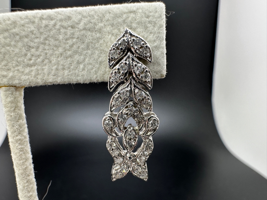 14K Gold (8.6g) Bracelet Link Earrings with ～1.0 cttw Diamonds FMV $1,100 Retail $2,200 [Photo 7]