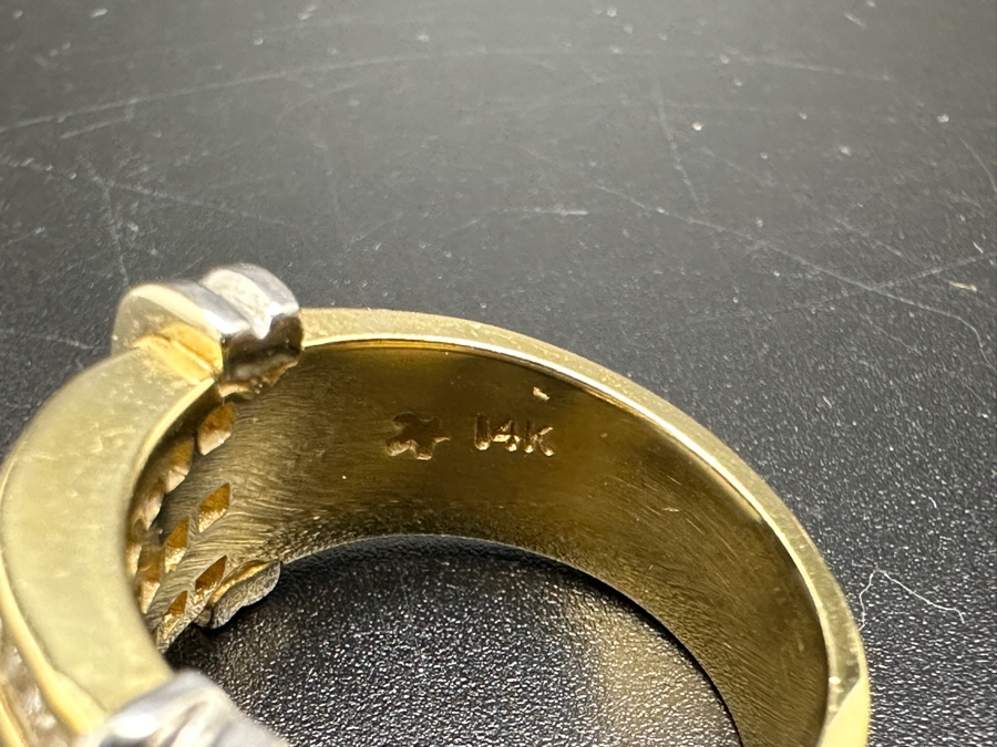 14K Two Tone Gold Princess Cut Channel Set Diamond Ring 14.3g ～1.50 cttw Size 7 FMV $2,200 Retail $4,400 [Photo 14]