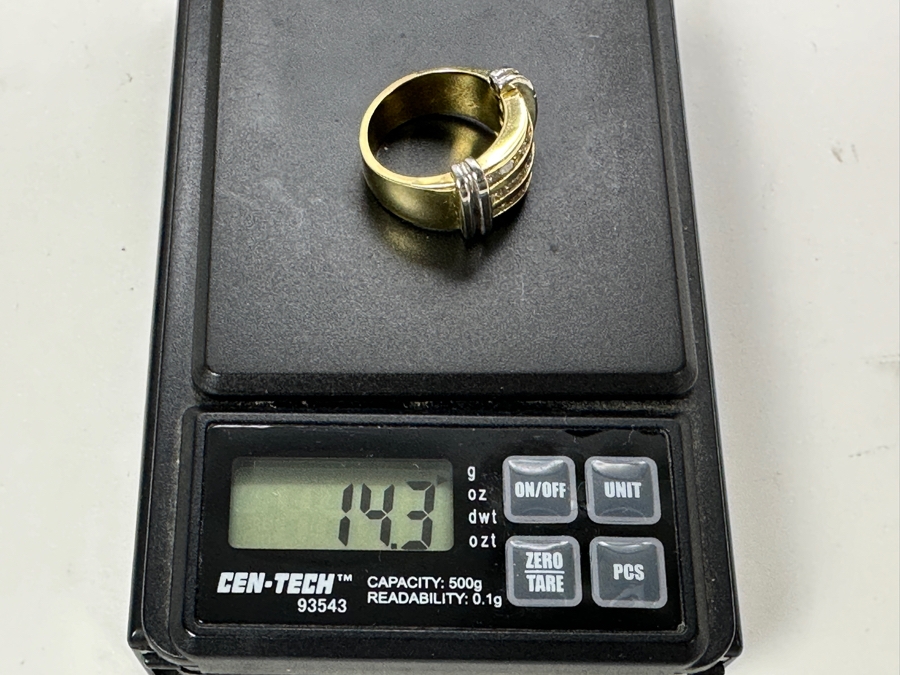 14K Two Tone Gold Princess Cut Channel Set Diamond Ring 14.3g ～1.50 cttw Size 7 FMV $2,200 Retail $4,400 [Photo 18]