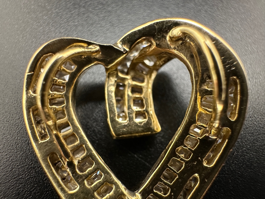14K Gold Heart Pendant 6.4g with ～2.0 cttw Diamonds FMV $1,500 Retail $3,000 [Photo 11]