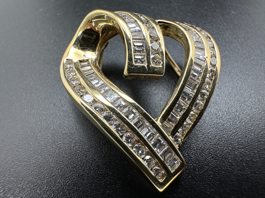 14K Gold Heart Pendant 6.4g with ～2.0 cttw Diamonds FMV $1,500 Retail $3,000 [Photo 4]
