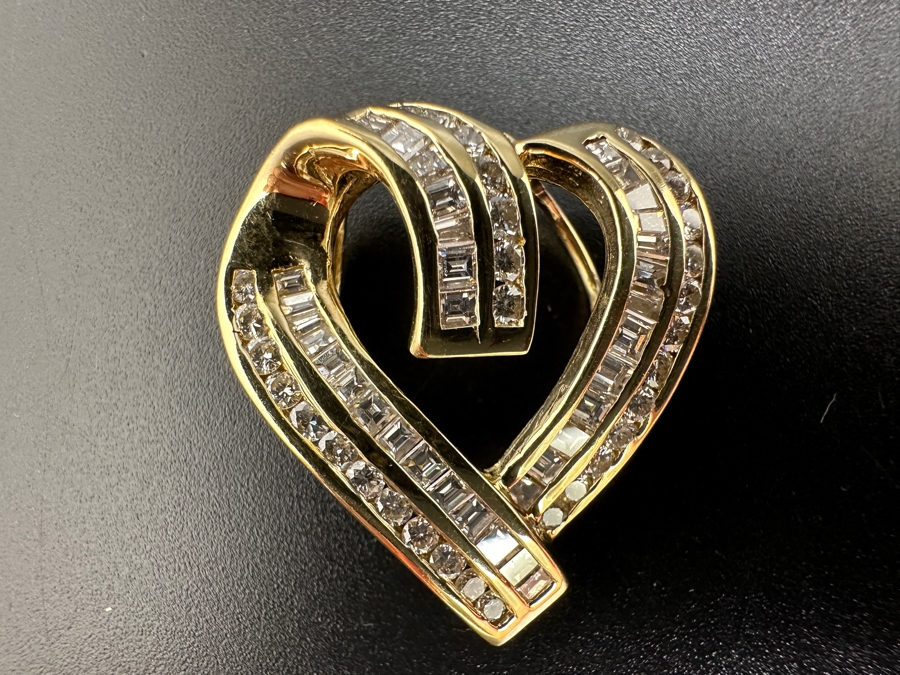 14K Gold Heart Pendant 6.4g with ～2.0 cttw Diamonds FMV $1,500 Retail $3,000 [Photo 2]