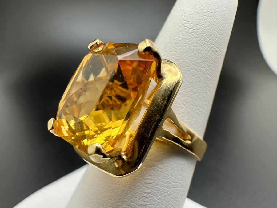 14K Gold and Citrine Ring 6.3g Size 7.5 FMV $600 Retail $1,200  [Photo 13]