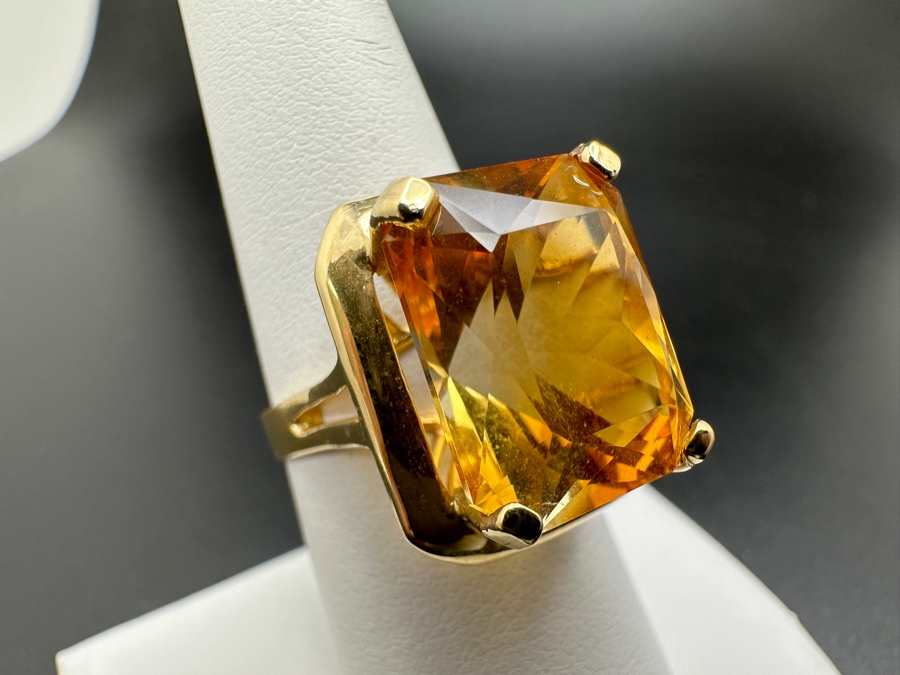 14K Gold and Citrine Ring 6.3g Size 7.5 FMV $600 Retail $1,200  [Photo 4]