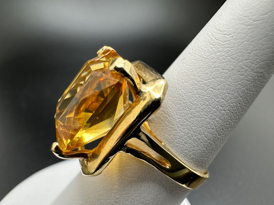 14K Gold and Citrine Ring 6.3g Size 7.5 FMV $600 Retail $1,200  [Photo 11]