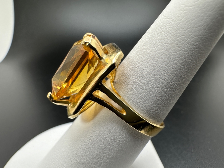 14K Gold and Citrine Ring 6.3g Size 7.5 FMV $600 Retail $1,200  [Photo 10]