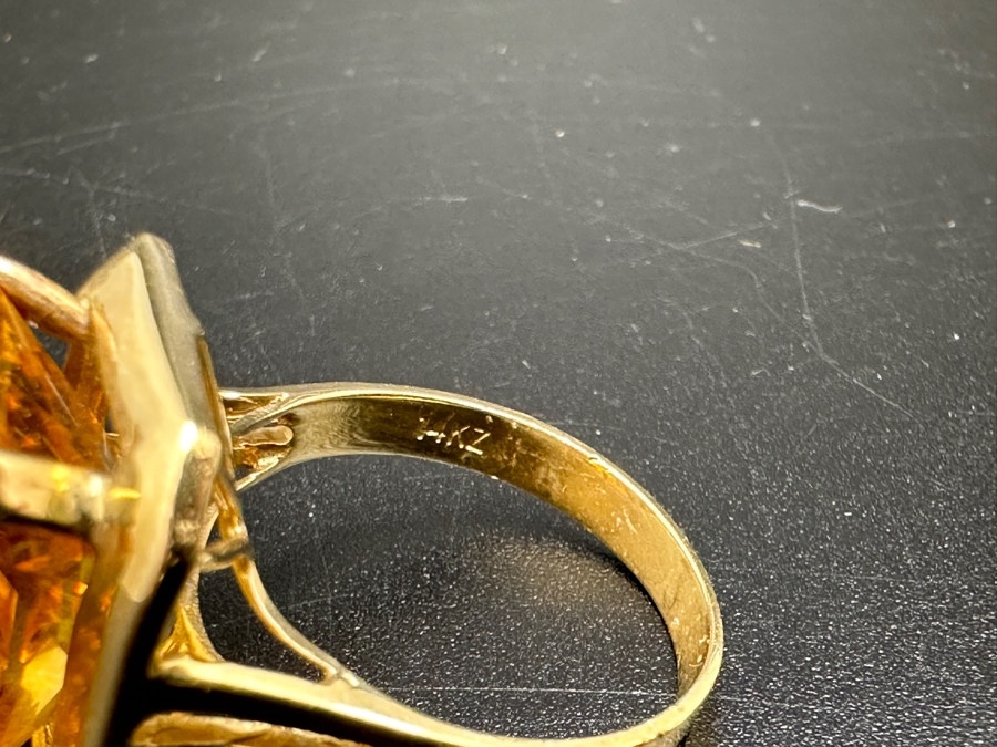14K Gold and Citrine Ring 6.3g Size 7.5 FMV $600 Retail $1,200  [Photo 14]