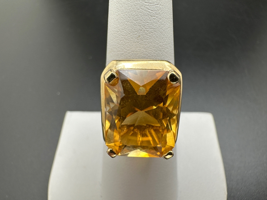 14K Gold and Citrine Ring 6.3g Size 7.5 FMV $600 Retail $1,200  [Photo 3]