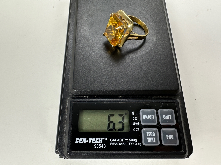 14K Gold and Citrine Ring 6.3g Size 7.5 FMV $600 Retail $1,200  [Photo 17]