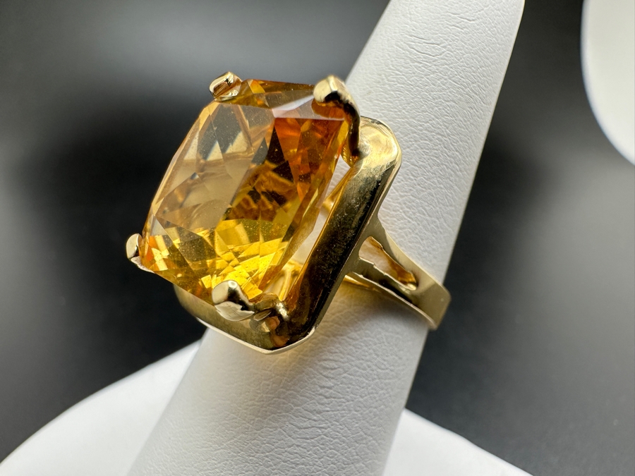 14K Gold and Citrine Ring 6.3g Size 7.5 FMV $600 Retail $1,200  [Photo 12]