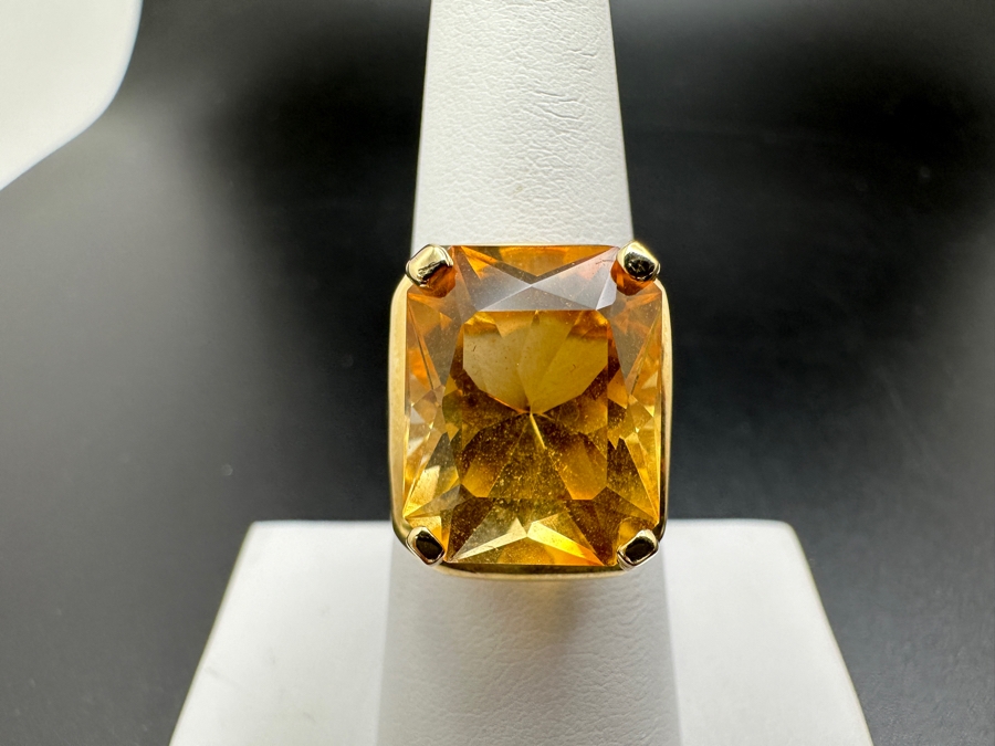 14K Gold and Citrine Ring 6.3g Size 7.5 FMV $600 Retail $1,200  [Photo 2]
