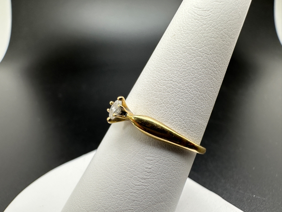14K Gold Marquise Diamond Ring 1.4g .05cttw Size 8 FMV $150 Retail $300 [Photo 7]