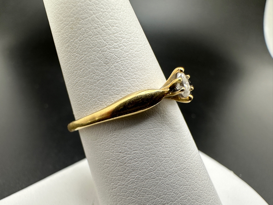 14K Gold Marquise Diamond Ring 1.4g .05cttw Size 8 FMV $150 Retail $300 [Photo 4]